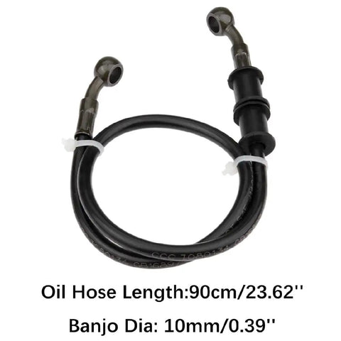 Braided Stainless Steel Motorcycle Brake Line 60cm 23.6in Hydraulic Clutch Oil Pipe Replacement for ATV Dirt Bike