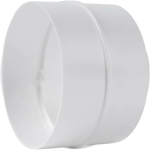 4 Inch Duct Connector Round White Plastic Vent Pipe Extender For Dryer Vents And Round Ducts, Easy No Fuss Push Fit Male Connector, Flexible Dust Hose Or Straight Dryer Pipe Coupling And Extension, HVAC Intake Exhaust Venting Fitting Adapter, white plastic