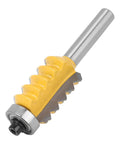 Top Notch 8 Shank High Quality Woodworking Router Bit For Stile Cutting, Durable Steel Cutter Head with yellow and gray design.