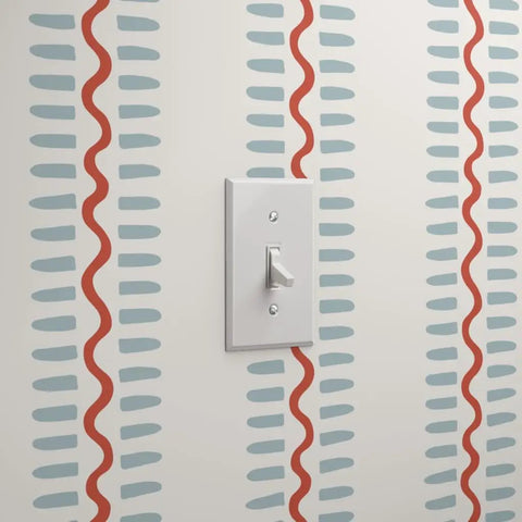 Top Shelf Vinyl Wallpaper Featuring Subtle Leather Grain And Eclectic Funky Patterns Paste The Wall Setup For Offices Hotels And Commercial Hangouts Ridiculously Durable Commercial Grade Wall Covering Custom Printed with light switch.