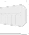Diagram of carrying pouch for Angle Head Open End Wrench Set With Pouch, 11-Piece, Inch Sizes 1/4 to 3/4, 30/60 Degree Access for Tight Spots