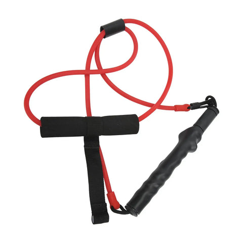Golf Swing Trainer Resistance Band With Adjustable Ring And 360 Degree Rotating Buckle, red latex band with handles