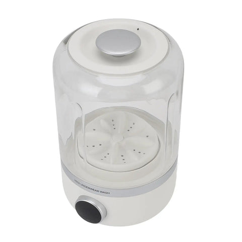 Your New Favorite Rechargeable Mini Washing Machine Featuring A Totally Chill 10W Motor For Gently Washing Delicate Fabrics. Clear body design.