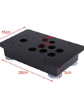 Black acrylic panel from Dope Acrylic Panel And Case DIY Kit For Arcade Joystick And Game Cabinet Replacement Set, measurement guides shown.