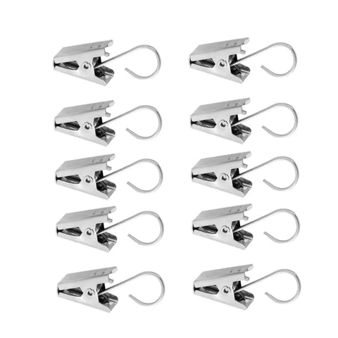 Stainless Steel Curtain Clips Hooks 30 Piece Set For Easy Hanging Of Draperies Durable Heavy Duty Design For Home And Office Use