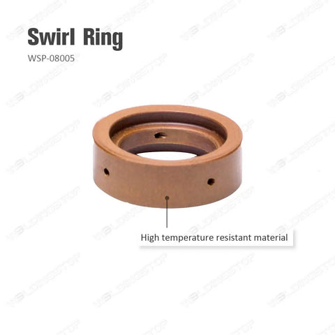 Swirl ring from 24 Piece 1.0mm Electrode And Tip Kit For PT-40 IPT-60 PT60 Plasma Cutter Torch Consumables Replaces 52582 51313