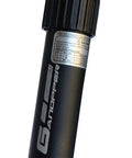Close-up of a black 27.2mm Suspension Seatpost Shock Absorber for Road Bikes with label details.