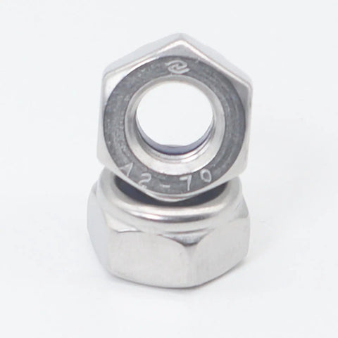Built Tough And Top Shelf Quality M8 X 1.25mm Nylon Insert Lock Nuts Crafted From Durable 304 Stainless Steel stacked image.