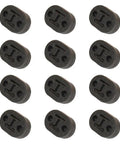 Top Grade Universal Car Exhaust Mount Repair Hanger Bracket Rubber Kit 12 Pieces Fits Toyota Honda And More, Heavy Duty Suspension Fix For Undercarriage Noise And Vibration Elimination. Black rubber exhaust hangers set of 12