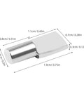Dimensions of nickel-plated spoon shape 80 Pack 5mm Shelf Pegs Spoon Shape Iron Cabinet Pegs shown with measurements