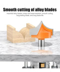 Premium 6mm Shank CNC Router Bit Fancy Milling Cutter For Woodworking Carving Projects on a workbench with wood.