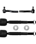 Shop Grade Front Inner And Outer Tie Rod End Set 4 Piece Suspension Kit, durable steel parts in black finish for vehicle steering.