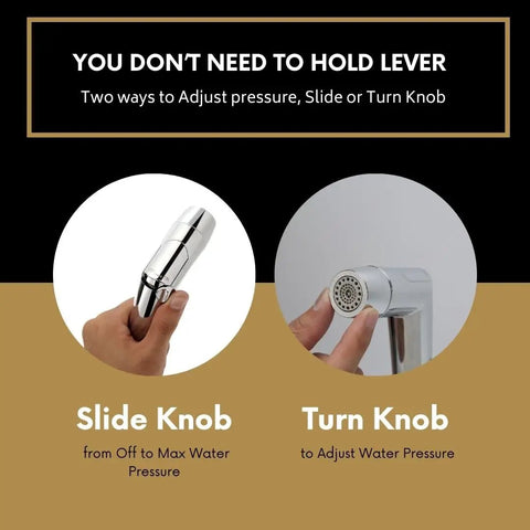 Dual Function Bidet And Diaper Sprayer For Toilet, Top Notch Hygiene Upgrade with options for slide or turn knob adjustment