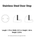 Diagram of Heavy 2.2 Lb Stainless Steel Door Stop Wedge With Brushed Finish Floor Holder For Hardwood And Tile Non Magnetic Interior Door Prop