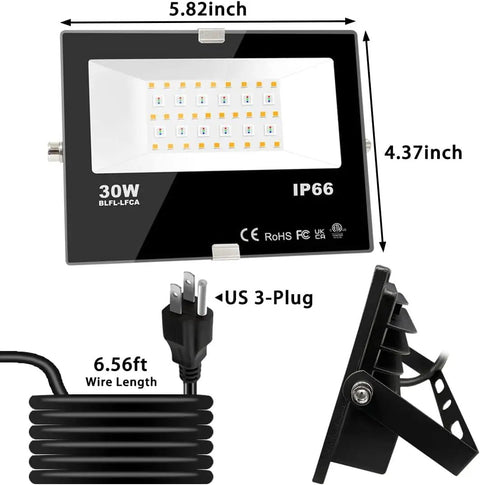 Dope Hella Bright 30W Led Flood Light Outdoor Smart Bluetooth App Controlled RGB Color Changing With 3000 Lumens 2700K Warm White 23 Dynamic Modes For Backyard