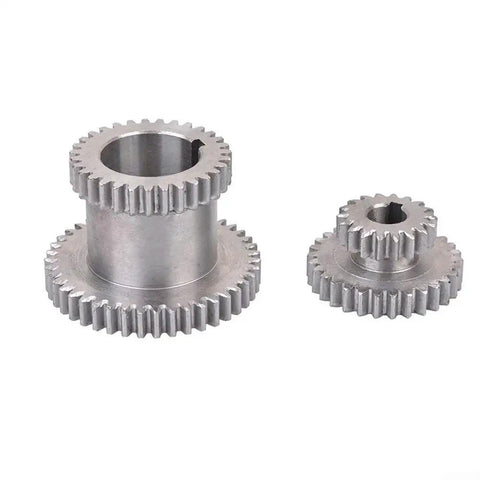 Smooth As Butter Heavy Duty High Low Gear Kit For Mini Lathes 7X12 And 7X14 Machines featuring two precision metal gears.