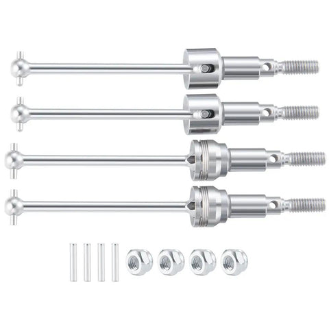Beefy 4 Piece RC Front And Rear CVD Driveshaft Set CNC Machined Metal Shafts for 1/16 Scale Trucks