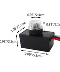Auto On Off Dusk To Dawn Photoelectric Sensor Switch 12V DC 10A Outdoor Lighting Control dimensions shown