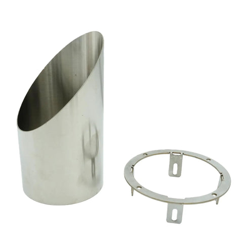 Diesel Hood Stack Ring And Tip Kit 6 Inch Miter Cut With Hardware For Truck And Tractor Sled Pulling, stainless steel components