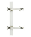 Top Shelf Heavy Duty Parallel Cabinet Hinges For Lateral Wardrobe Doors With 180 Degree Swing, side view showing steel finish.