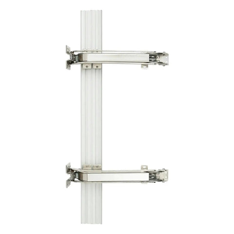 Top Shelf Heavy Duty Parallel Cabinet Hinges For Lateral Wardrobe Doors With 180 Degree Swing, side view showing steel finish.