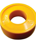 AA Thread Seal Yellow Tape, 260 Inch Length, Half Inch Width, close-up view of yellow plumbing sealant tape roll for pipe joints