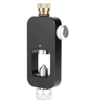 Portable Scuba Tank Refill Adapter Aluminum Alloy Tank Fill Station With 0.7 Inch Air Tube 5.3 Inch High By 2.44 Inch Wide Oxygen Tank Accessory For Diving Gear 0.31 Inch Inlet 5000 Psi Compatibility, black and silver components, isolated view