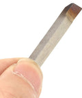 Small HSS lathe tool bit with square cutting tip for external turning, boring and chamfering