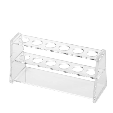 Clear Acrylic Test Tube Holder Rack For 25ml Centrifuge Tubes Six Wells Holds 13 to 20mm Tubes Securely For Your Lab Setup Or Home Use