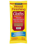 Maple Wood Finishing Cloths 8 Pack for Staining and Finishing Quick Dry Easy Clean Up with Soap and Water packaging.