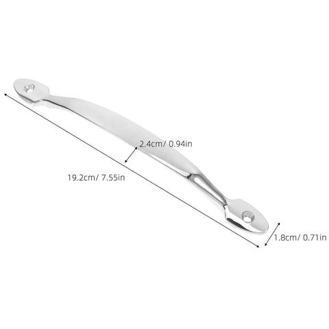 Two Pack Zinc Alloy Gate Pull Handles For Cabinets And Wardrobes, 128mm Center To Center, Bright Chrome Finish, side view