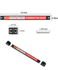 Image of 12-inch magnetic tool holder bar set with mounting brackets and screws dimensions, for 4 Pack Magnetic Tool Holder Bars 12 Inch Heavy Duty Wall Rack With Mounting Brackets And Screws, Each Bar Holds About 20 Lbs, Hook Up Wrenches Screwdrivers Spanners And Grips, Keep Your Workbench On Point And Organized.