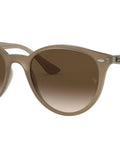 Lightweight Beige Round Sunglasses With Brown Gradient Lenses 53Mm Unisex Plastic Frame Made In Italy Dope Classic Round Style