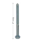 6-inch lag bolt from Beefy Heavy Duty Concrete Anchors Hardware Kit For Parking Curb Wheel Stop And Speed Bump With Screws