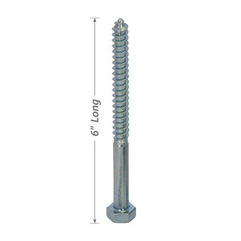 6-inch lag bolt from Beefy Heavy Duty Concrete Anchors Hardware Kit For Parking Curb Wheel Stop And Speed Bump With Screws