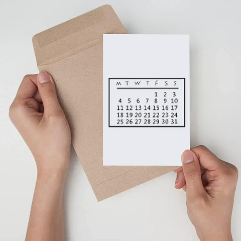 Top Shelf Date And Week Number Clear Stamps Silicone Rubber Cling Set For Scrapbooking Journaling Clock Time crafting a calendar card