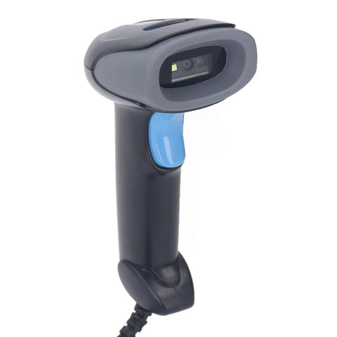 Dead On Accurate Usb Wired Barcode Scanner For Swift Retail Transfers And Warehouse Tracking Reads 1D And 2D Codes No Sweat with blue button.