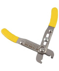 Rugged 5 Inch Wire Strippers And Adjustable Cutting Pliers With Cushioned Rubber Grip Handles showing dual head design and yellow grips