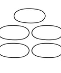 Round Rubber Motor Belts 5mm Diameter 573mm Circumference 5 Pack For Industrial Machinery And Equipment displayed on white background