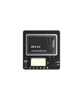 Mini GPS Compass Module With QMC5883L Built In TCXO Crystal And Farad Capacitor For FPV Drones, top view of black GPS unit.