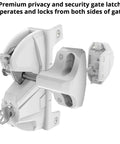 Deluxe Rekeyable Gate Latch Delivers Secure Double Sided Locking For Privacy Fences No Sweat Quick Install White Weatherproof Finish durable key-operated latch.