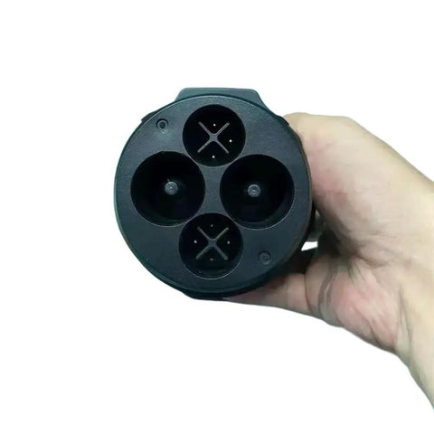 Heavy Duty Ccs2 To Chademo Dc Fast Charging Adapter Converter showing inlet design with three ports for EV charging.