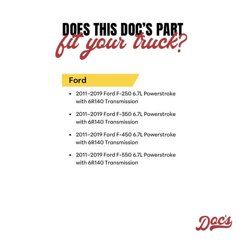 Image listing Ford models compatible with Transmission Filter Kit DF-320 for 6R140 Transmission 2011-2019 Powerstroke
