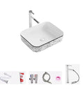 USZWBY Vessel Sinks Nordic Household Wash Basin Modern Above Counter Single Art Ceramic Bathroom Bowl Sink with faucet.