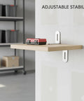 Stainless Steel L Bracket for Floating Shelves and Cabinets, Adjustable Wall Mount Support 3.94 X 1.97 Inch Silver 1 Pack installed