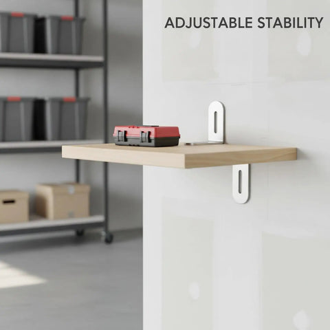 Stainless Steel L Bracket for Floating Shelves and Cabinets, Adjustable Wall Mount Support 3.94 X 1.97 Inch Silver 1 Pack installed