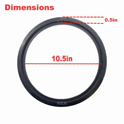 Premium DD62-00050A Rubber Seal Sump Gasket Replacement with dimensions 10.5in diameter, 0.5in thickness, for dishwasher sump assembly.
