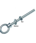 Six Pack M8 Eyebolts Stainless Steel Heavy Duty Lifting Rings For Swing Tire Chair And Suspension Fittings Outdoor Indoor Anchoring Kit Five Sixteenths Inch By Three And One Eighth Inch, showing detailed view of an eyebolt with nut and washer