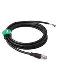 M12 A Coded 4 Pin Shielded Sensor Actuator Cable 3m for industrial automation coiled with bare wire leads