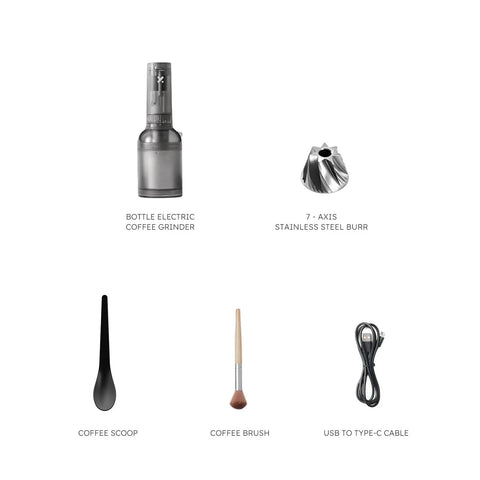 Kick Up Your Daily Brew Game With This Portable Electric Coffee Grinder Featuring 45 Precision Settings And Stainless Steel Conical Burrs A Straight Up Game Changer For Espresso Pour Over Drip Or Cold Brew Creations All Day - electric coffee grinder, stainless steel burr, accessories.